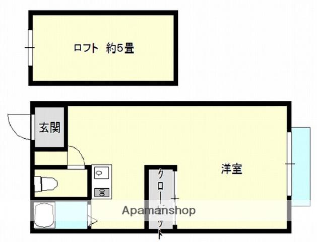 ネクスト中町(1K/1階)の間取り写真