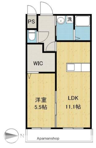 ユーミーマンション別府石垣(1LDK/2階)の間取り写真