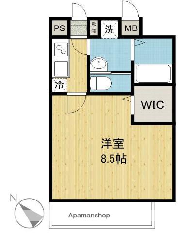 日豊本線 別府大学駅 徒歩18分 9階建 築5年(1K/2階)の間取り写真
