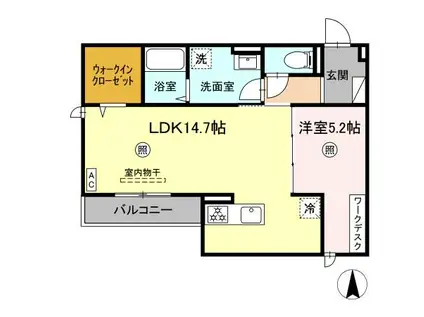 DWELL石垣東(1LDK/2階)の間取り写真