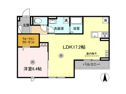 DWELL石垣東(1LDK/3階)の間取り写真