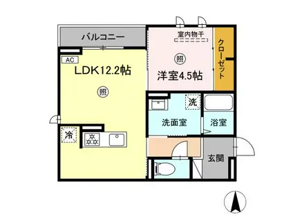 DWELL石垣東(1LDK/3階)の間取り写真