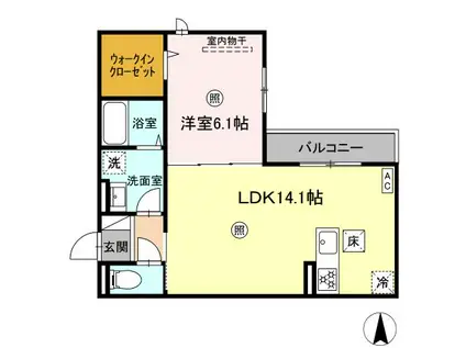 DWELL石垣東(1LDK/1階)の間取り写真