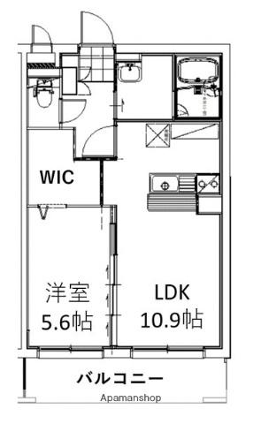 プレゾン平田(1LDK/1階)の間取り写真