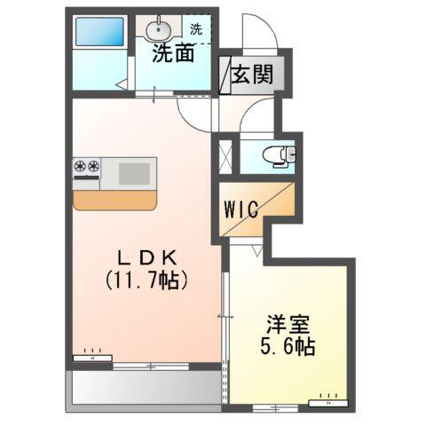 アローラ石垣(1LDK/1階)の間取り写真