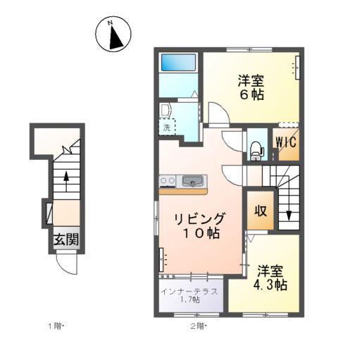 エス・ハウス(2LDK/2階)の間取り写真