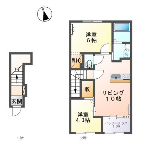 エス・ハウス(2LDK/2階)の間取り写真