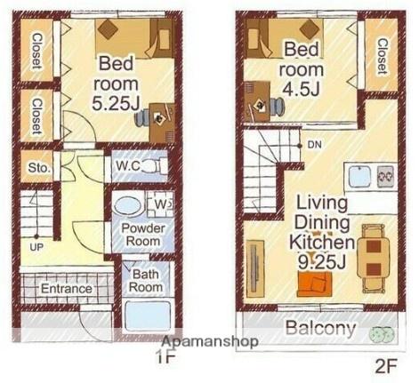 サニーガーデンMEERC(2LDK/1階)の間取り写真