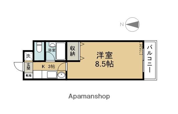 サン・ヒーローマンション亀川Ⅰ(1K/4階)の間取り写真