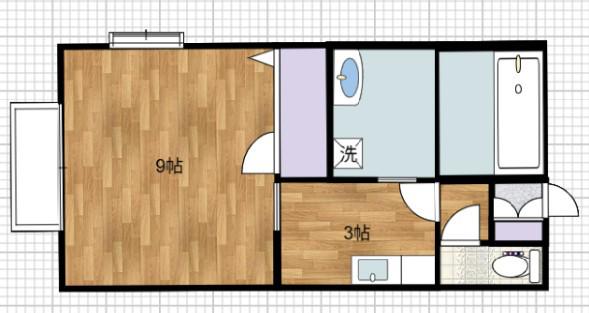 サニーヒルコーポA(1K/1階)の間取り写真