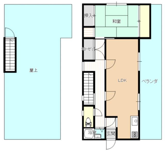サンケイビルNO.2(1LDK/4階)の間取り写真