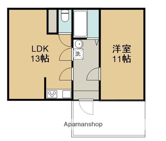 アパートM(1LDK/2階)の間取り写真