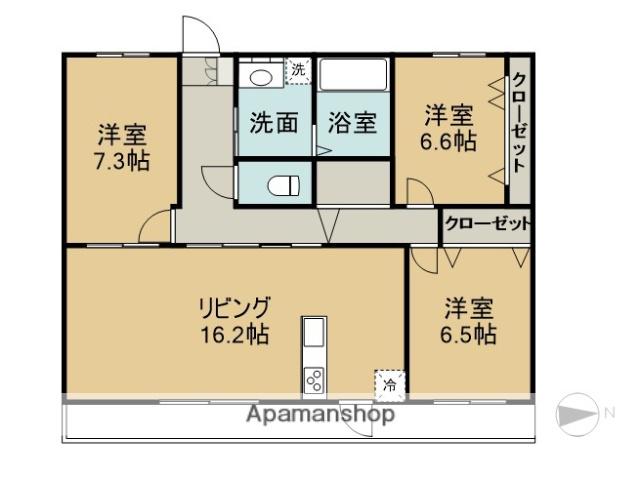 SEAGARDEN船小路(3LDK/9階)の間取り写真