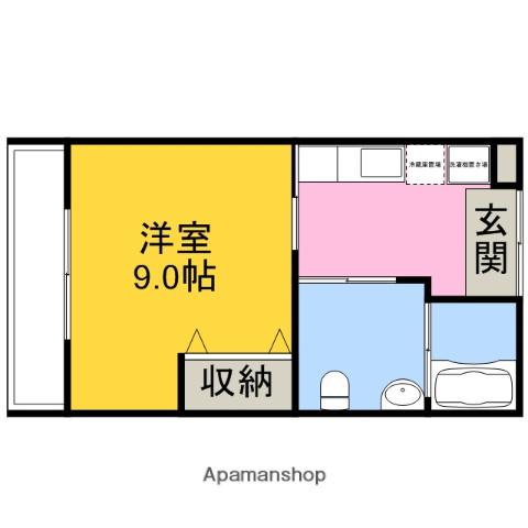 プレシャス亀川(1DK/2階)の間取り写真