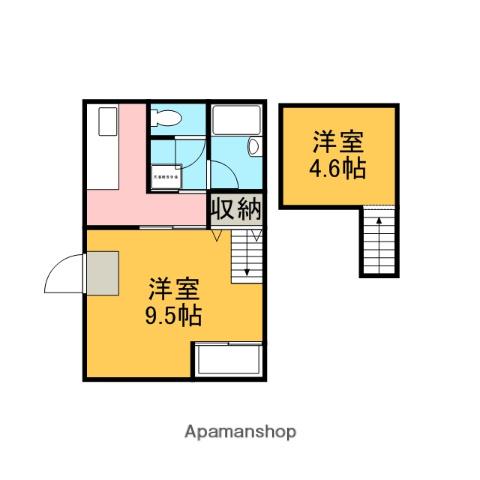 平田フラット(1K/2階)の間取り写真