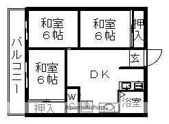 プレジデントコーポ中央ビル(3DK/3階)の間取り写真