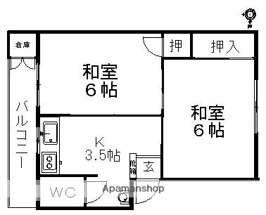 安部信ビル(2DK/3階)の間取り写真