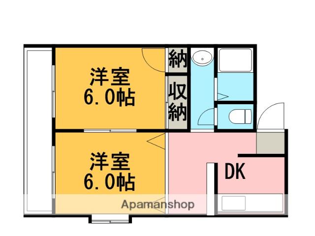 グランドライフ別府(2DK/4階)の間取り写真