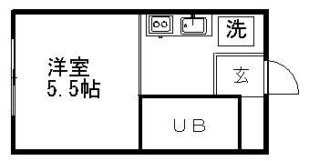 アーバン桜ケ丘(ワンルーム/2階)の間取り写真