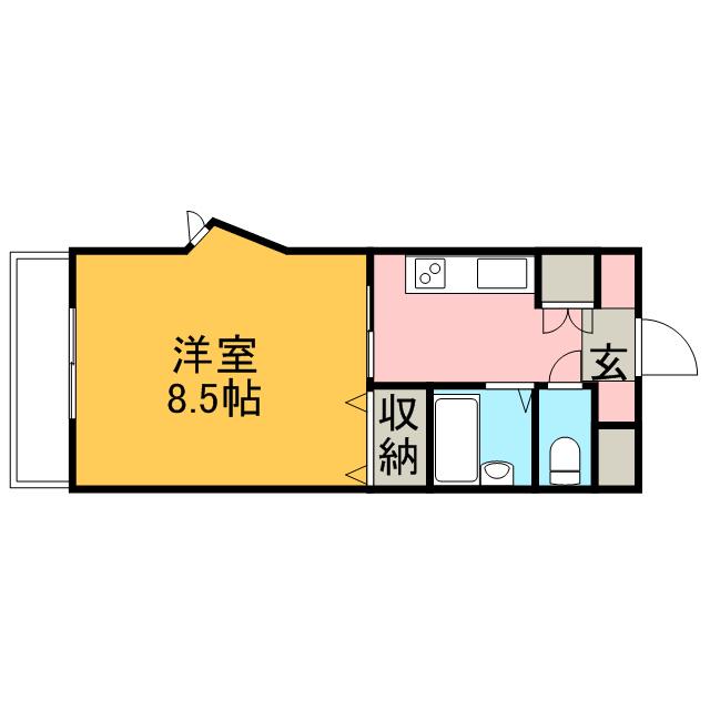 トレステーラ賀来Ⅱ(1K/1階)の間取り写真