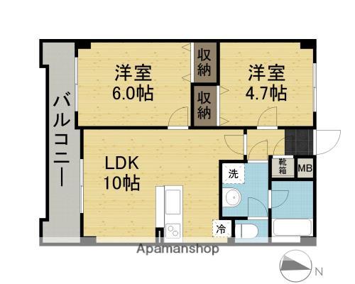 アージョスパジオ参番館(2LDK/4階)の間取り写真