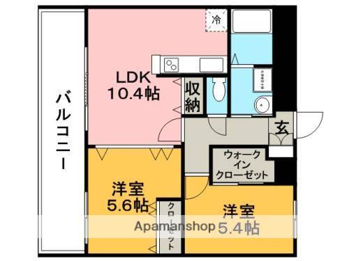 久大本線 大分駅 徒歩4分 10階建 築16年(2LDK/10階)の間取り写真