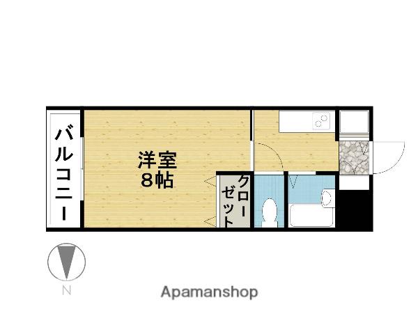 カステーロ・ヴェルデ(1K/4階)の間取り写真