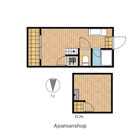 ヴァンベール南大分(1K/2階)の間取り写真