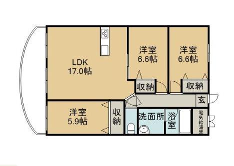 グラシア下郡Ⅲ(3LDK/8階)の間取り写真