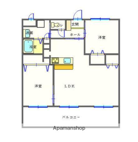 プランドール7番館(2LDK/3階)の間取り写真
