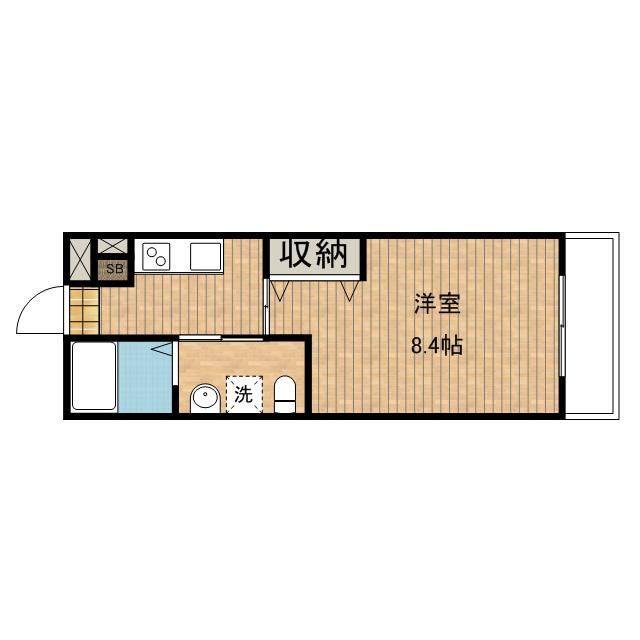 CASA21(1K/1階)の間取り写真
