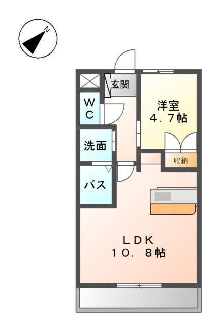 サンライズ栄光(1LDK/1階)の間取り写真