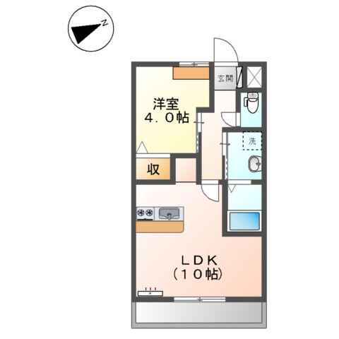 シャングリシーヌⅡ(1LDK/2階)の間取り写真