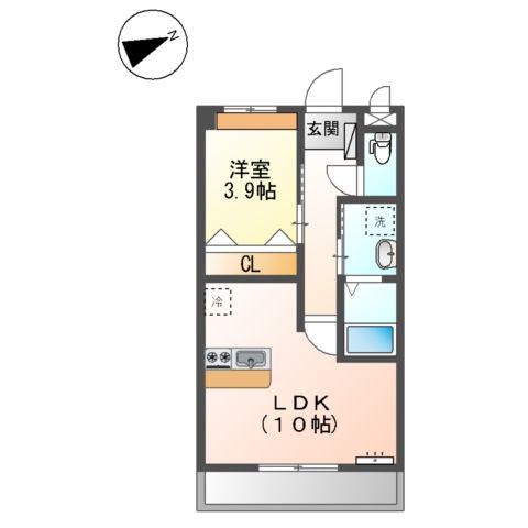 ラヴィータ(1LDK/2階)の間取り写真