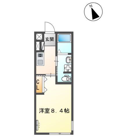 CASA21(1K/1階)の間取り写真