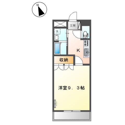 エール モーヴ ボヌール(1K/2階)の間取り写真