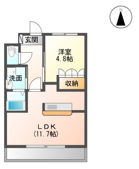 レスポワール(1LDK/2階)の間取り写真