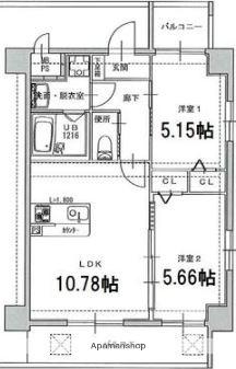 JET BLD GALLERIA(2LDK/2階)の間取り写真