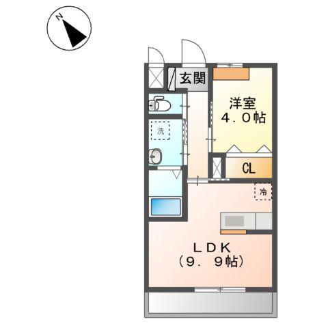 アフロディーテ(1LDK/1階)の間取り写真