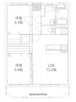 オレンジハウス(2LDK/3階)の間取り写真