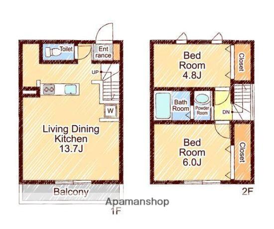 コオリナⅠ(2LDK/1階)の間取り写真
