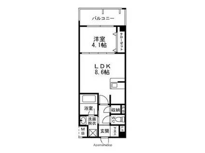 アルバクレスタ城崎(1LDK/7階)の間取り写真