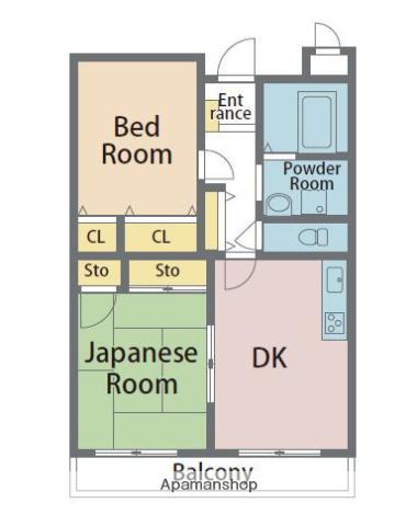 パステル西の台(2DK/3階)の間取り写真