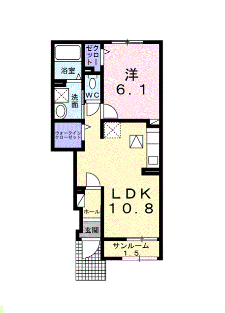 アナザースカイ 31(1LDK/1階)の間取り写真