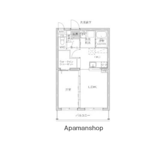 クオーレ日岡(1LDK/1階)の間取り写真