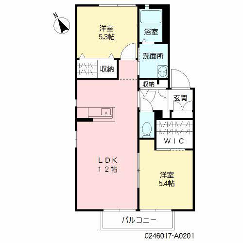 スカイパーク横尾  A棟(2LDK/2階)の間取り写真