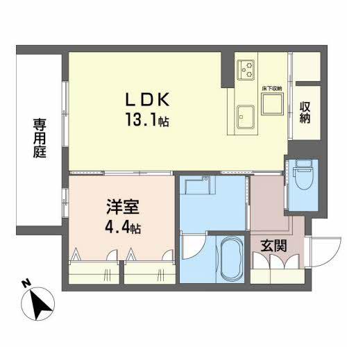 SHAMAISON(1LDK/1階)の間取り写真