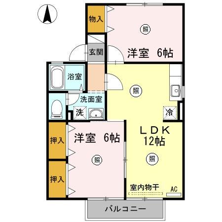 サニーハウスさとうA(2LDK/1階)の間取り写真