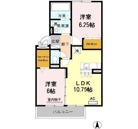 グレイスMAKI(2LDK/3階)の間取り写真