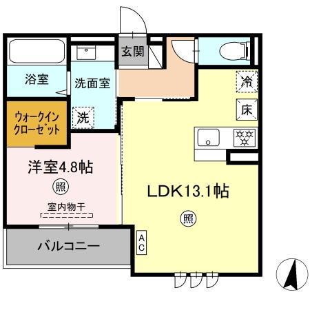 CIEL翠(1LDK/1階)の間取り写真